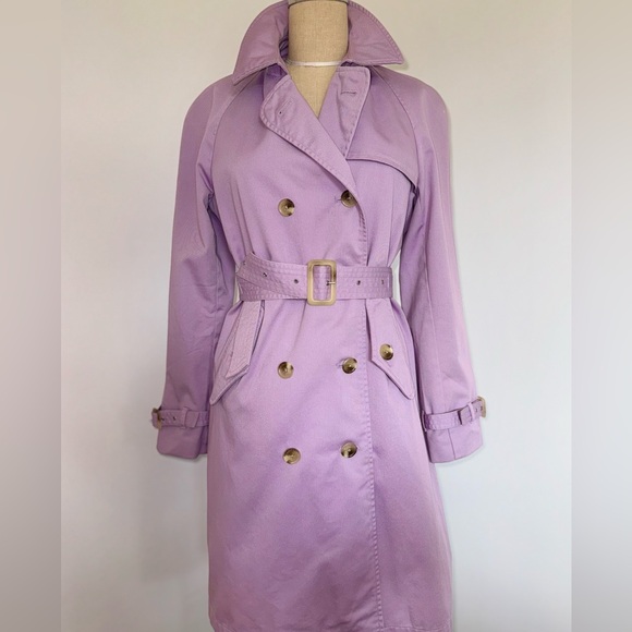 NEW - Isaac Mizrahi lavender Trench Coat size S - Picture 2 of 9